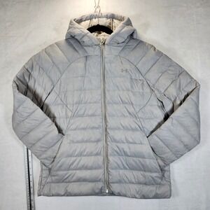 Under Armour Storm Puffer Hooded Jacket Gray Women's SM P CH Lightweight Warm